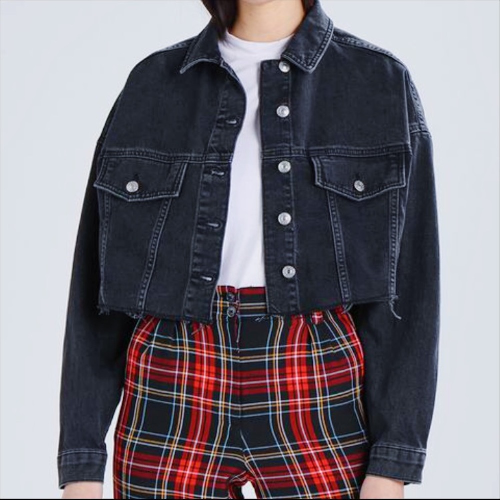 NWT Topshop Hacked Denim Jacket